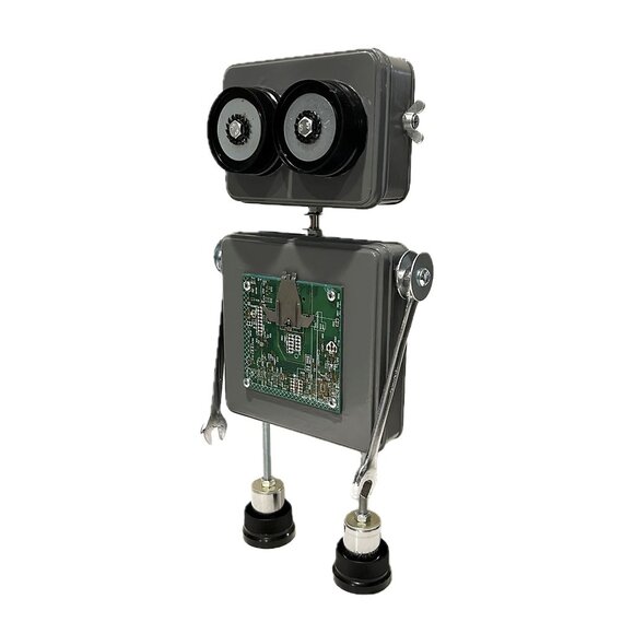 ORION, a found objects robot sculpture created by me (James Sigle)